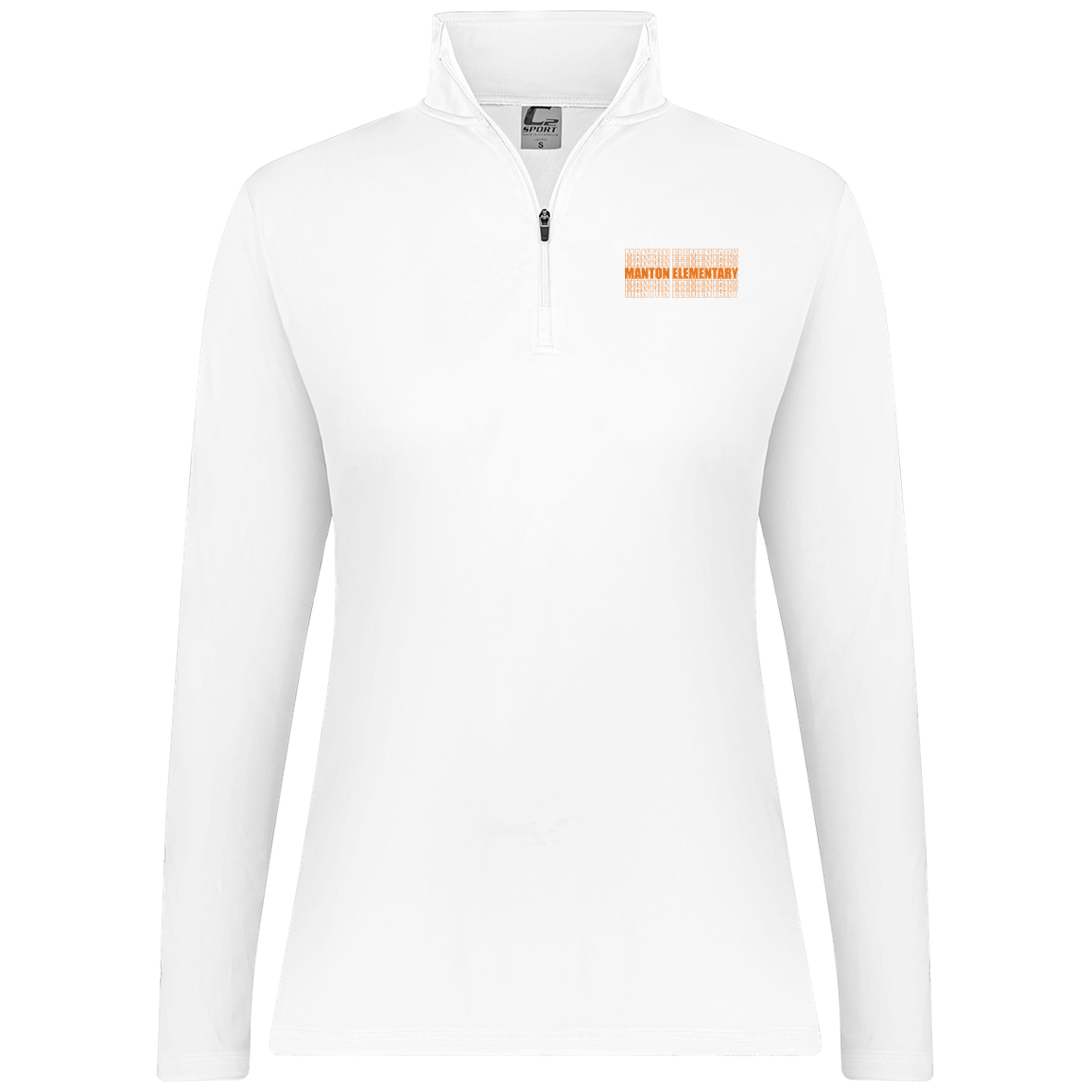 manton-stacked-echo-c2-womens-1-4-zip-pullover — White — Front — source sha256 45708808a292345c1fffad46659f60401db32607516d9b145e2caff740d21094 — Color position 3