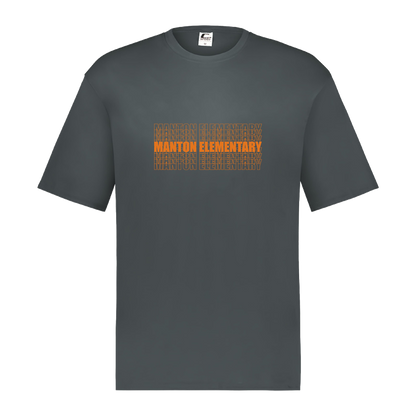 manton-stacked-echo-c2-kids-performance-short-sleeve-tee — Graphite — Front — source sha256 4dfb8a7e590181fba33875a4042c201691f2971d4f27fe7650a0b96d7d012772 — Color position 4