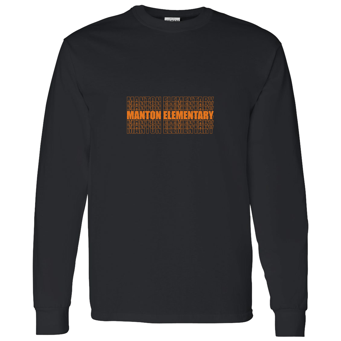 manton-stacked-echo-gildan-ls-t-shirt-5-3-oz — Black — Front — source sha256 5be5a19686acb742c8ade5b6076811cabf4a834265d3b114b925bf4b56a4dfe0 — Color position 4
