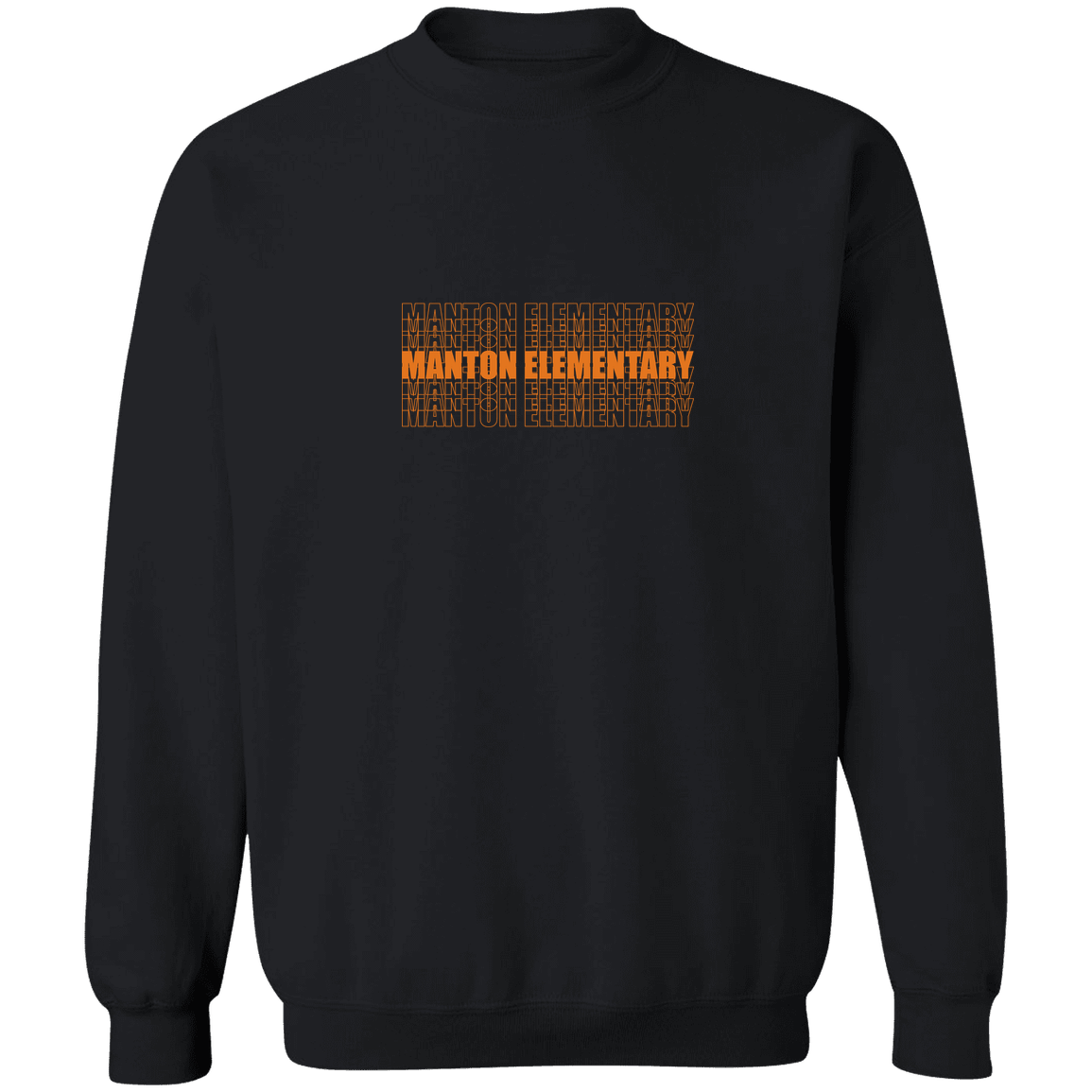 manton-stacked-echo-gildan-crewneck-pullover-sweatshirt — Black — Front — source sha256 5d480581f99f8d4e63993139d09c1c9bf1d89bb28804527376a96bed99a075b9 — Color position 4