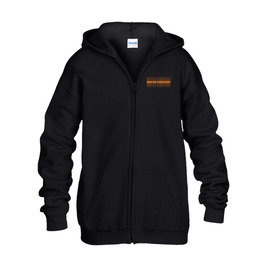 manton-stacked-echo-gildan-kids-heavy-blend-full-zip-hoodie — Black — Front — source sha256 6a3d351ef3675d17abe7d49416d347fa4d578306506e707201137480b727bf72 — Color position 1