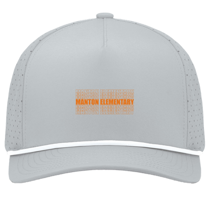 manton-stacked-echo-pacific-headwear-weekender-perforated-snapback-cap — Silver/White — Front — source sha256 7266bcccf41a88e5be12ff9dc827362566b24dd514e31d5cbd5a8b5c8e15cff7 — Color position 5