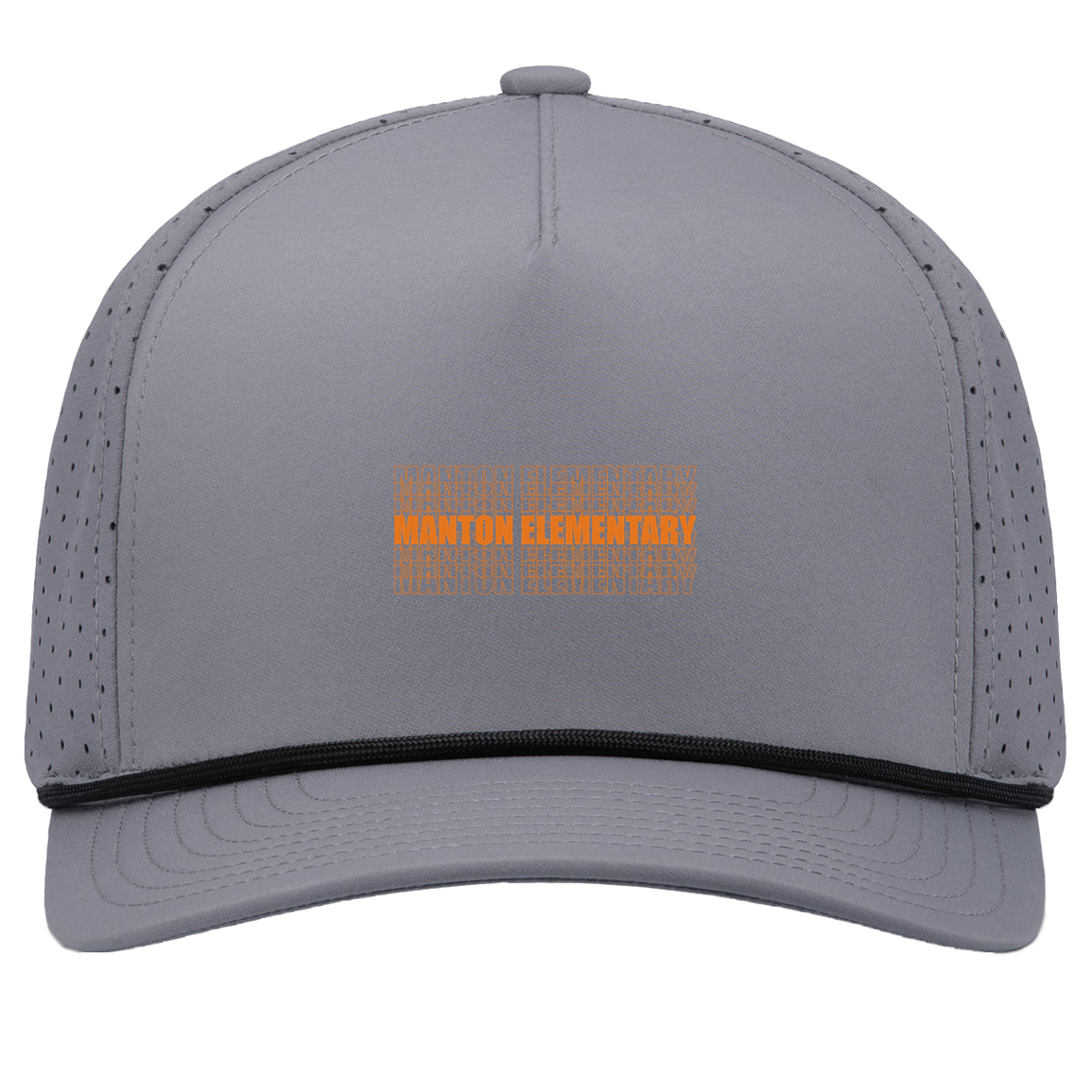 manton-stacked-echo-pacific-headwear-weekender-perforated-snapback-cap — Graphite/Black — Front — source sha256 7a7eabcb4f6d1db934d659b797610c4948429923cba5a551382a015d28cbe76e — Color position 3