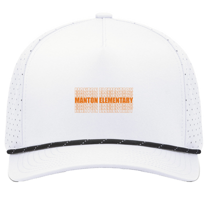 manton-stacked-echo-pacific-headwear-weekender-perforated-snapback-cap — White/Black — Front — source sha256 9c77becce38b67e90da1b3c8f9cb8e08d331e5468ef2410eda6ca115663376f4 — Color position 7