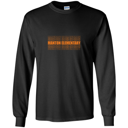 manton-stacked-echo-gildan-youth-ls-t-shirt — Black — Front — source sha256 a97721832e7ec48ed3c1bb9864a72c9e163e2b51b10d6a80840afe544fd4661d — Color position 3