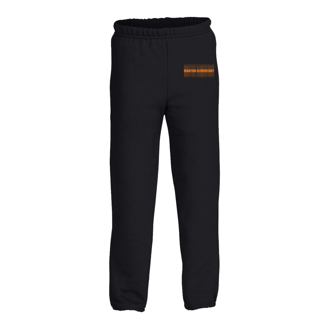 manton-stacked-echo-gildan-kids-heavy-blend-sweatpant — Black — Front — source sha256 b7cf587d8cc6a1f4dc31f117c01b5ade42e7693c70bbbbbe506b7f8976645cc3 — Color position 1