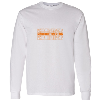 manton-stacked-echo-gildan-ls-t-shirt-5-3-oz — White — Front — source sha256 bcb62ed051e0a2fd78879136dcaea90414d4e6e41f63356807b037598ac38692 — Color position 3