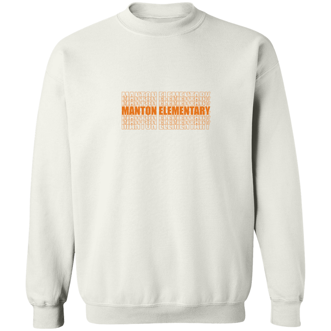 manton-stacked-echo-gildan-crewneck-pullover-sweatshirt — White — Front — source sha256 bda69224753d1b1b7f2ca5ae05b1fb8ed3e4eb8cc3257f8da08089fd5f974d3b — Color position 3