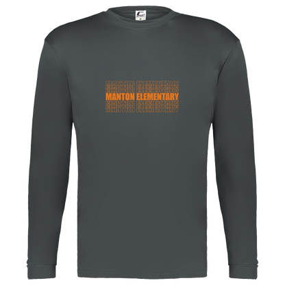 manton-stacked-echo-c2-kids-performance-long-sleeve-tee — Graphite — Front — source sha256 c55645f608bef4243fc4283cbac5d363643b0f4c17e8b694a29b5c68af1eef76 — Color position 2