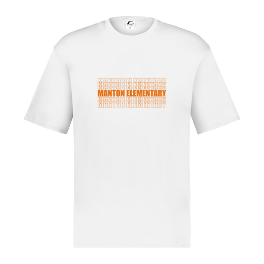 manton-stacked-echo-c2-kids-performance-short-sleeve-tee — White — Front — source sha256 ca3dc8851beb2cff2f111079523b2f5d224d141be807d0294d2c1e1f86676c7a — Color position 1