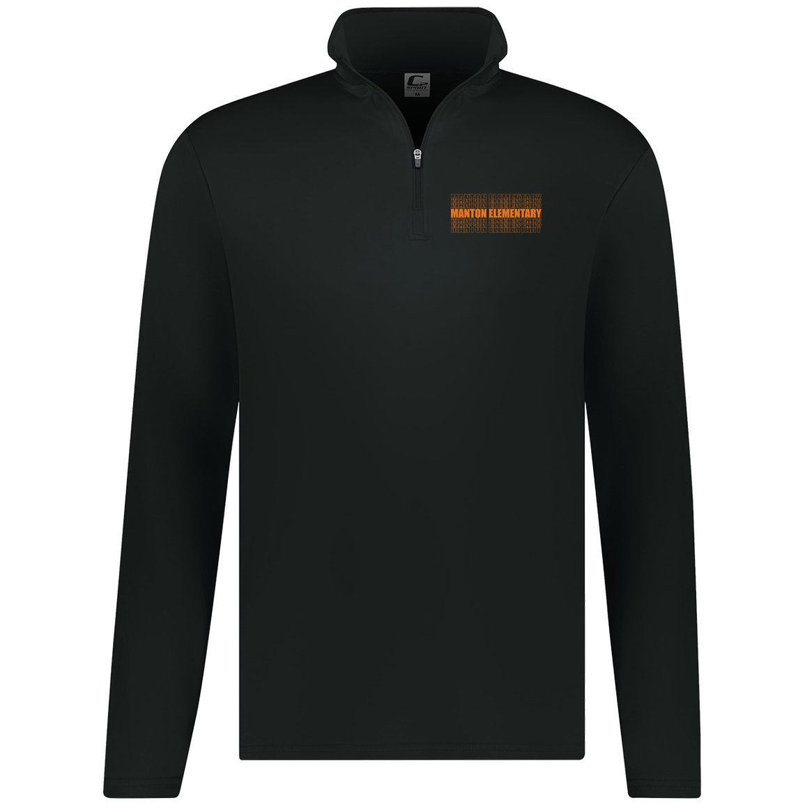 manton-stacked-echo-c2-kids-1-4-zip-pullover — Black — Front — source sha256 d1bcb72c52eff726280ef32c85bd9360163e2a0ba2292e5ecc18efa1766b6e4d — Color position 2