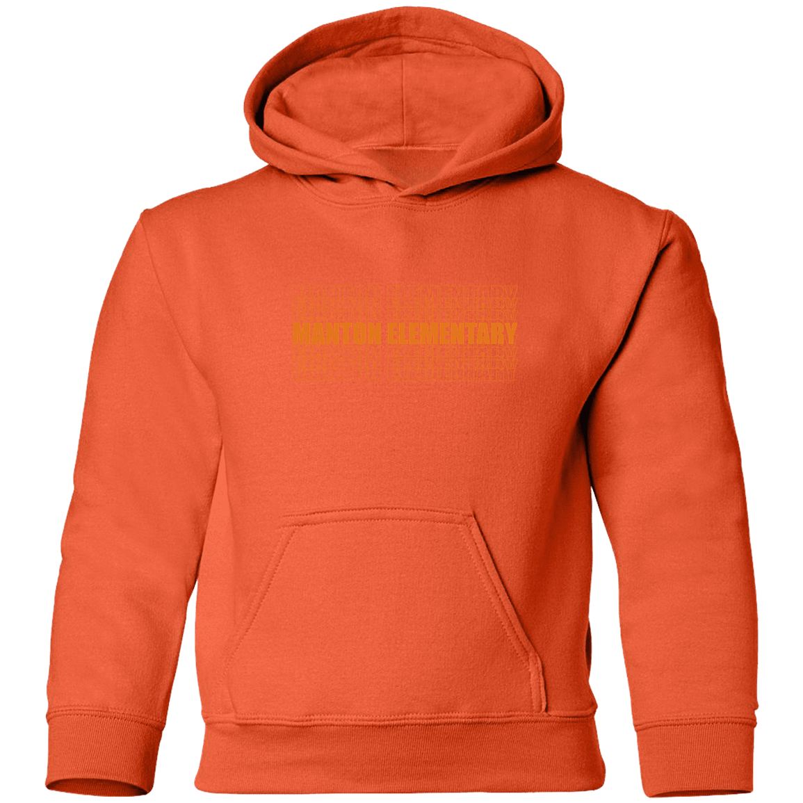 manton-stacked-echo-gildan-youth-pullover-hoodie — Orange — Front — source sha256 d80175a726fa502e4e7ae5631c53fccb1781700f430302bccd5667ba7d9890dd — Color position 5