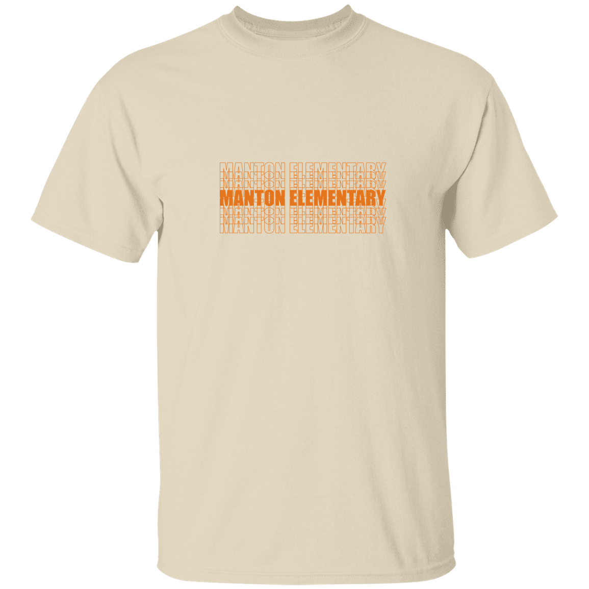 manton-stacked-echo-gildan-5-3-oz-t-shirt — Natural — Front — source sha256 d9cfe23a15bbaa47ad60d0170cae8f90c090350e0124c352a25ed985db250bbb — Color position 2