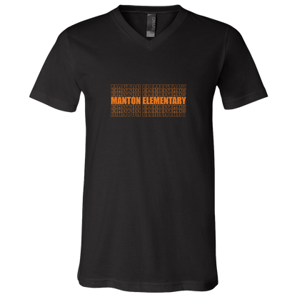 manton-stacked-echo-bella-canvas-unisex-jersey-ss-v-neck-t-shirt — Black — Front — source sha256 e50355caeaeed18ef544af9018285c332f2cbaa6e88ba74dedef9c8ee3c26ae0 — Color position 2