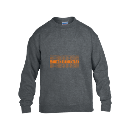 manton-stacked-echo-gildan-kids-heavy-blend-fleece-crew — Dark Heather — Front — source sha256 e54fe2814c51d87b29e3cf7f174b300395cc52a7d34219d0b62424aa71e0d8a8 — Color position 2