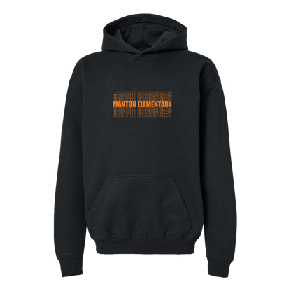 manton-stacked-echo-gildan-kids-midweight-fleece-hoodie — Black — Front — source sha256 f1dd46536a1612f98997b39297b20830fcda9cb46466a7fe419224da569b1599 — Color position 2