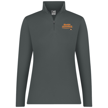 manton-vintage-script-c2-womens-1-4-zip-pullover — Graphite — Front — source sha256 02df7dda0d7dc673e3df91c0fa7de5ecbc26af40aa5b48144454f7a9433da00d — Color position 4