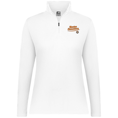 manton-vintage-script-c2-womens-1-4-zip-pullover — White — Front — source sha256 092e528173dfd1a25204f77db3187de86aba3e0cfbcc237cd39f30f119905665 — Color position 3