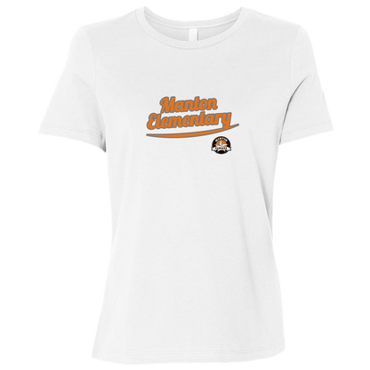 manton-vintage-script-bella-canvas-ladies-relaxed-jersey-short-sleeve-t-shirt — White — Front — source sha256 10743bfb5341c557b37046a31a5c464d04913e04c520f055a7f8df50de5c1577 — Color position 4