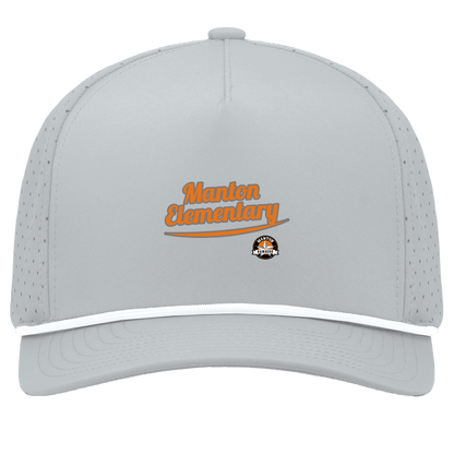 manton-vintage-script-pacific-headwear-weekender-perforated-snapback-cap — Silver/White — Front — source sha256 1afc3c48f322f0b81d39706d9a3dffee71c12493982953fe5cac35512e158b7d — Color position 5
