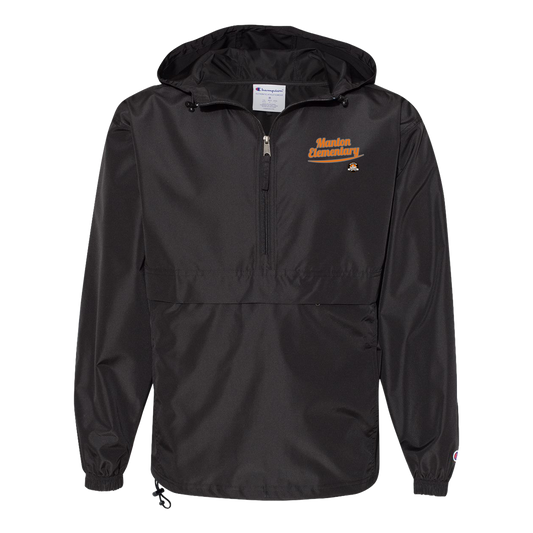 manton-vintage-script-champion-unisex-packable-anorak-jacket — Black — Front — source sha256 2fca90281771b61c46891882370baedfb31be36e2061558563614ad032fcedc9 — Color position 1