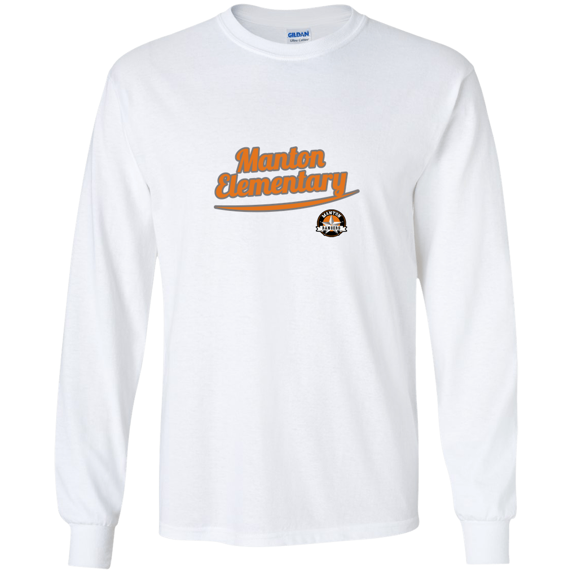 manton-vintage-script-gildan-youth-ls-t-shirt — White — Front — source sha256 35efb9917c4c121c8efc2e490f8150c4163f71058dd5c8758fffc3efdea438a1 — Color position 2