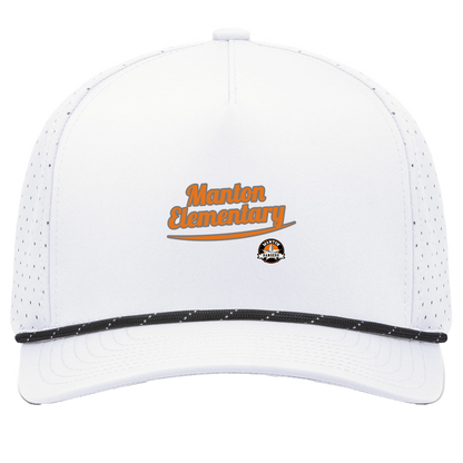 manton-vintage-script-pacific-headwear-weekender-perforated-snapback-cap — White/Black — Front — source sha256 507dd654aee340ac0534761da6d13fa0b2d4ab3de6bbb09c89282d5280533b9a — Color position 7