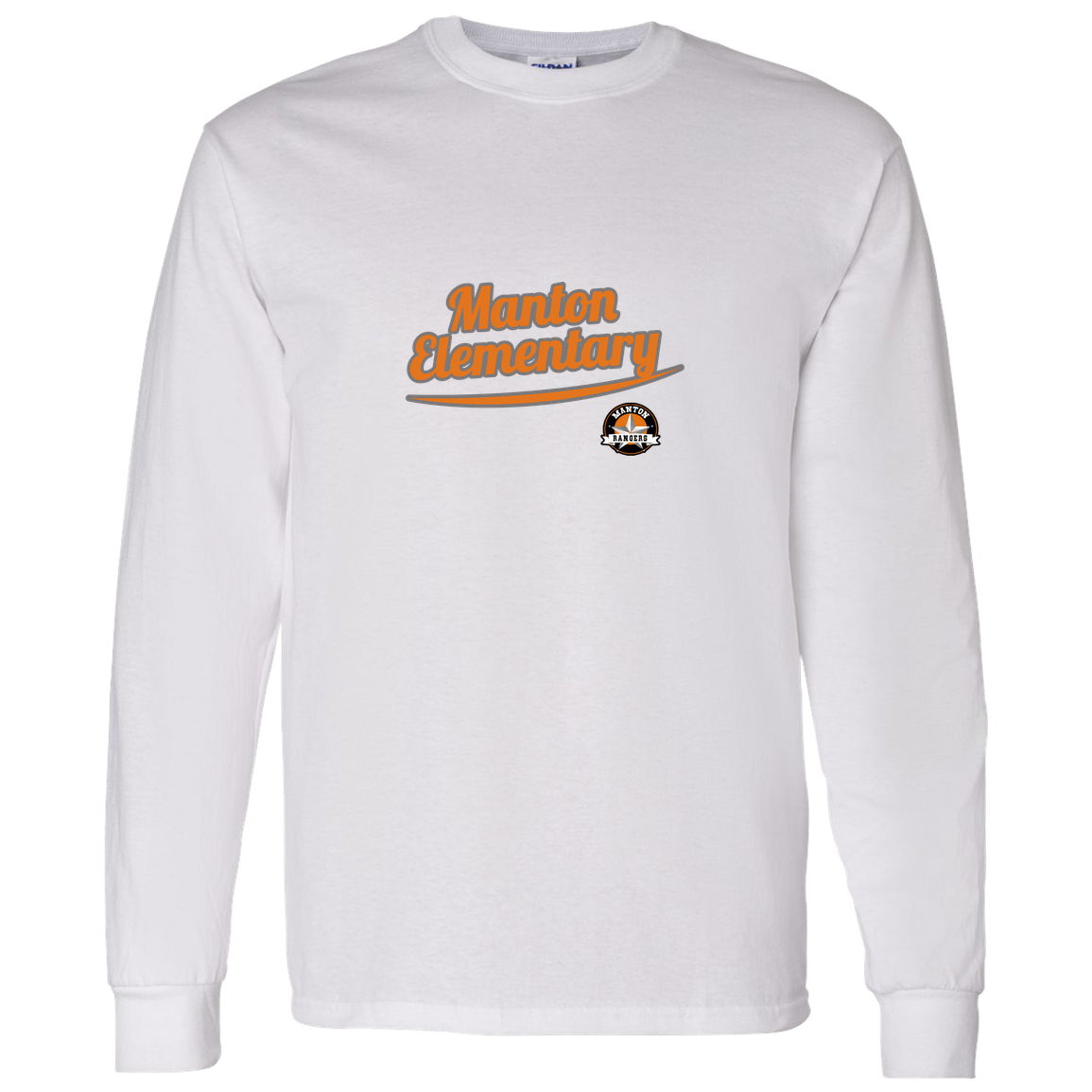 manton-vintage-script-gildan-ls-t-shirt-5-3-oz — White — Front — source sha256 7c3d8095a07d8f01fc7c69af2b4968a828057f33def88c58c3a85375572ed16d — Color position 3