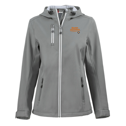 manton-vintage-script-clique-womens-eco-stretch-softshell-jacket — Slate — Front — source sha256 7e8bd7455750e3b2d64ed3127104ec9b899b966d14f177ba642551527c782df7 — Color position 2