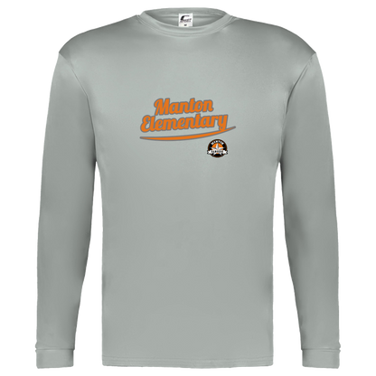 manton-vintage-script-c2-kids-performance-long-sleeve-tee — Silver — Front — source sha256 8bf5f43778567ad583b265158f10fcfe4f15cd6b3733982082146aab71c0a84e — Color position 3