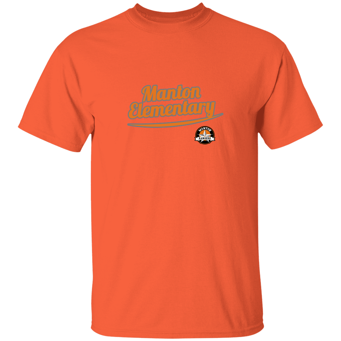 manton-vintage-script-gildan-youth-5-3-oz-100-cotton-t-shirt — Orange — Front — source sha256 9436a3eb88a35c802fd8392f6445200b91bdca964207661681af361f4365220a — Color position 6