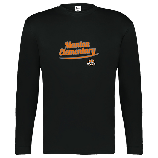 manton-vintage-script-c2-kids-performance-long-sleeve-tee — Black — Front — source sha256 9513113d063d4753e3f53ea9fb9185203624ba1d292eaa673dbf113776d78e6f — Color position 1