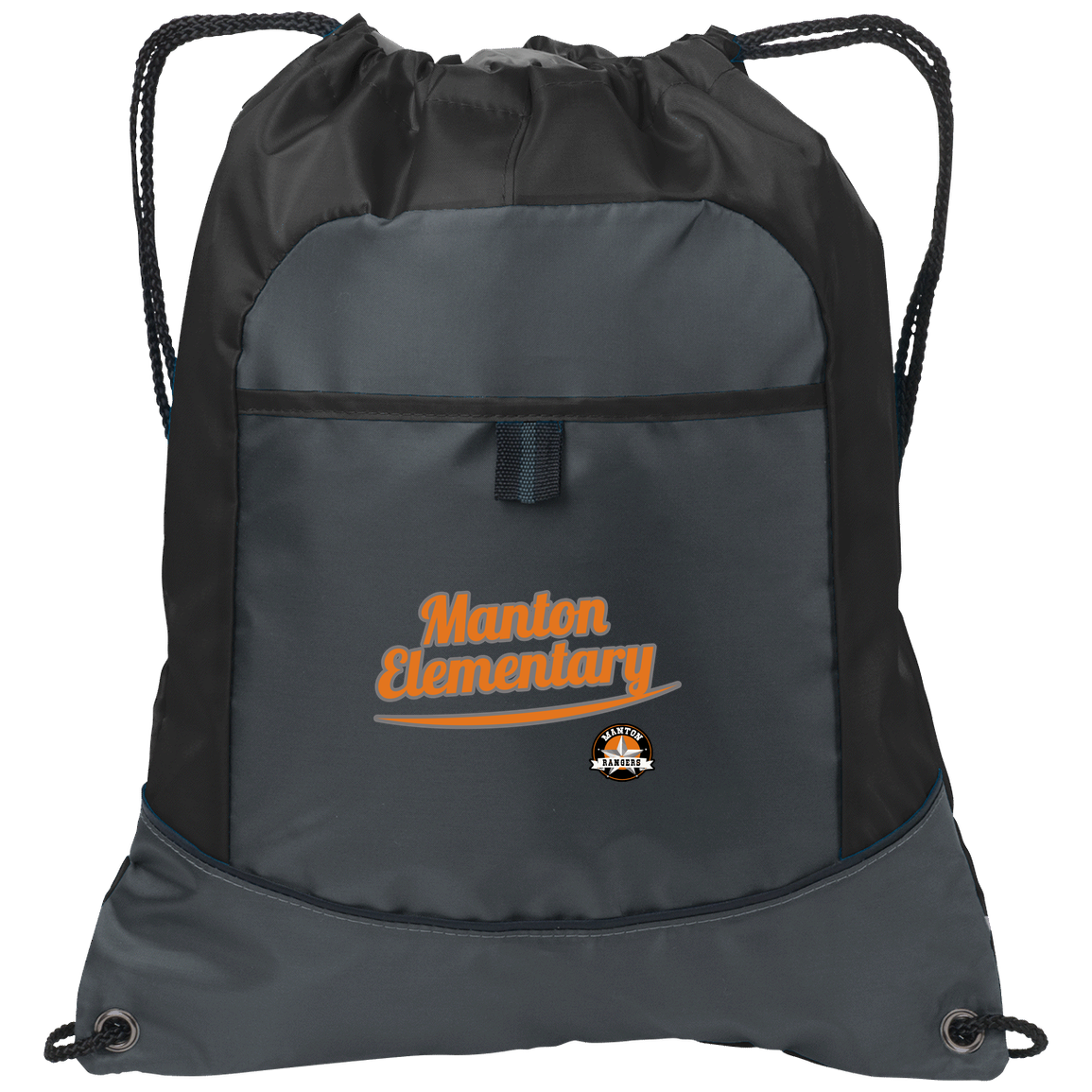 manton-vintage-script-port-authority-pocket-cinch-pack — Deep Smoke/Black — Front — source sha256 98a5a7c6bdb2bb3f382eb8913c389c39ed1222b67d99dcedb2185cbde82dbc5c — Color position 1