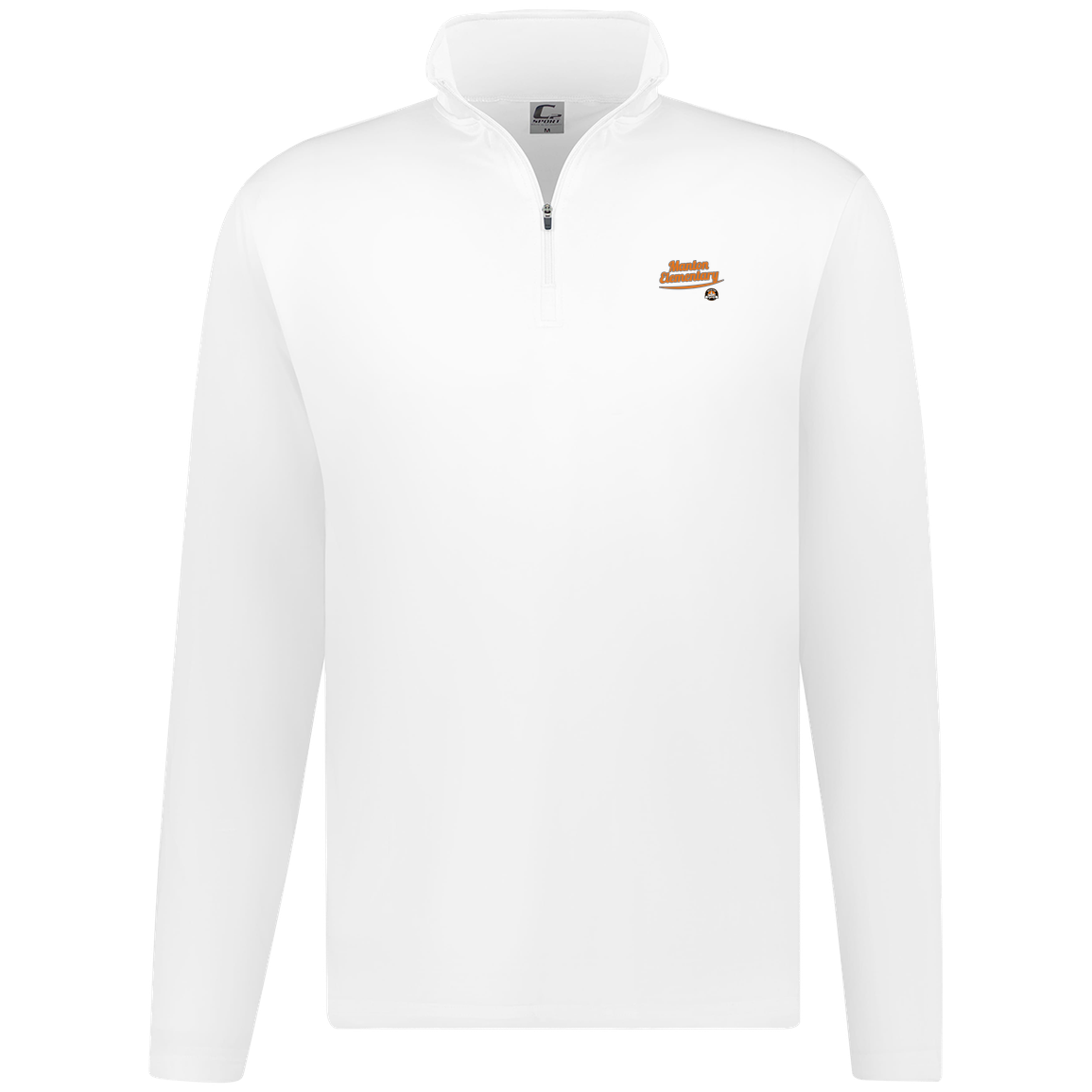 manton-vintage-script-c2-mens-1-4-zip-pullover — White — Front — source sha256 99661e25bb783a3d32d2c4e605ea803351d5808c1b41f65a8d9fbf7d907a5714 — Color position 3