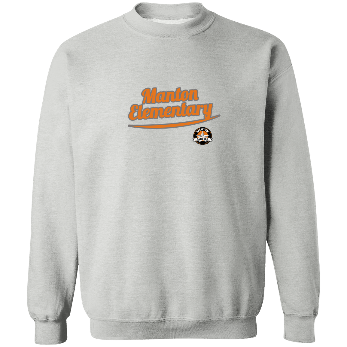 manton-vintage-script-gildan-crewneck-pullover-sweatshirt — Sport Grey — Front — source sha256 af54254bd6d50f3662a8abc6c8444fad205e5255b9c9d4a37c5746cd56eb9a38 — Color position 1