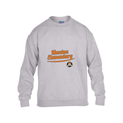 manton-vintage-script-gildan-kids-heavy-blend-fleece-crew — Grey — Front — source sha256 b27aa9406f3b3288fa96a1800e08a7278e9d4add101a7d9b6f5fd1e07bae629d — Color position 3