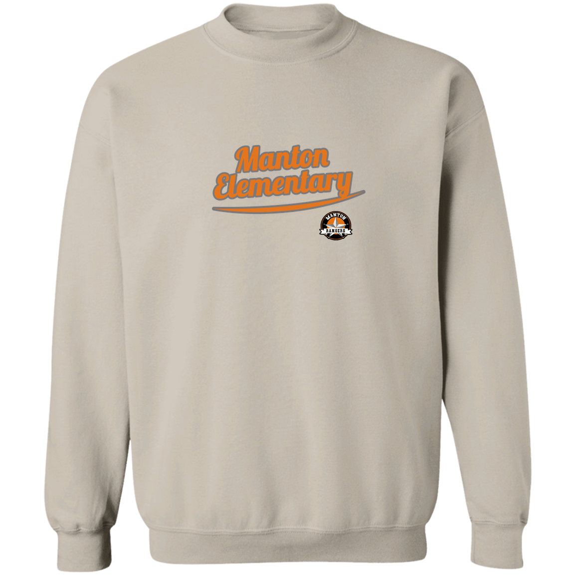 manton-vintage-script-gildan-crewneck-pullover-sweatshirt — Sand — Front — source sha256 b5bf5e7cb9884e7fd34c27385bfe75d389a58da1063dab65f7a0ea3188653382 — Color position 5
