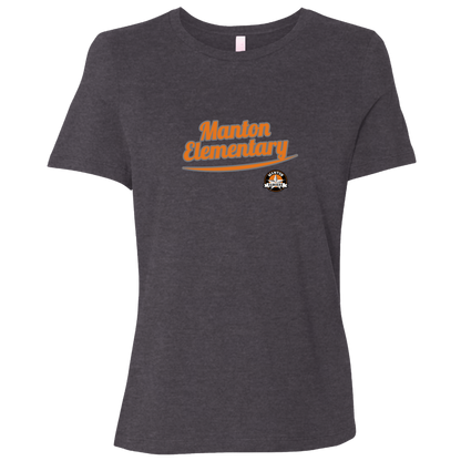 manton-vintage-script-bella-canvas-ladies-relaxed-jersey-short-sleeve-t-shirt — Dark Grey Heather — Front — source sha256 cd3bbee776661f04ad1bde3404947a58183f67bb3026cdda9f717f1b96e23463 — Color position 6