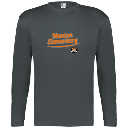 manton-vintage-script-c2-mens-performance-long-sleeve-tee — Graphite — Front — source sha256 da7be3253b24512f7c3eb0e76f014c3e1c133df1730332f4fe8a03d27d836d59 — Color position 2