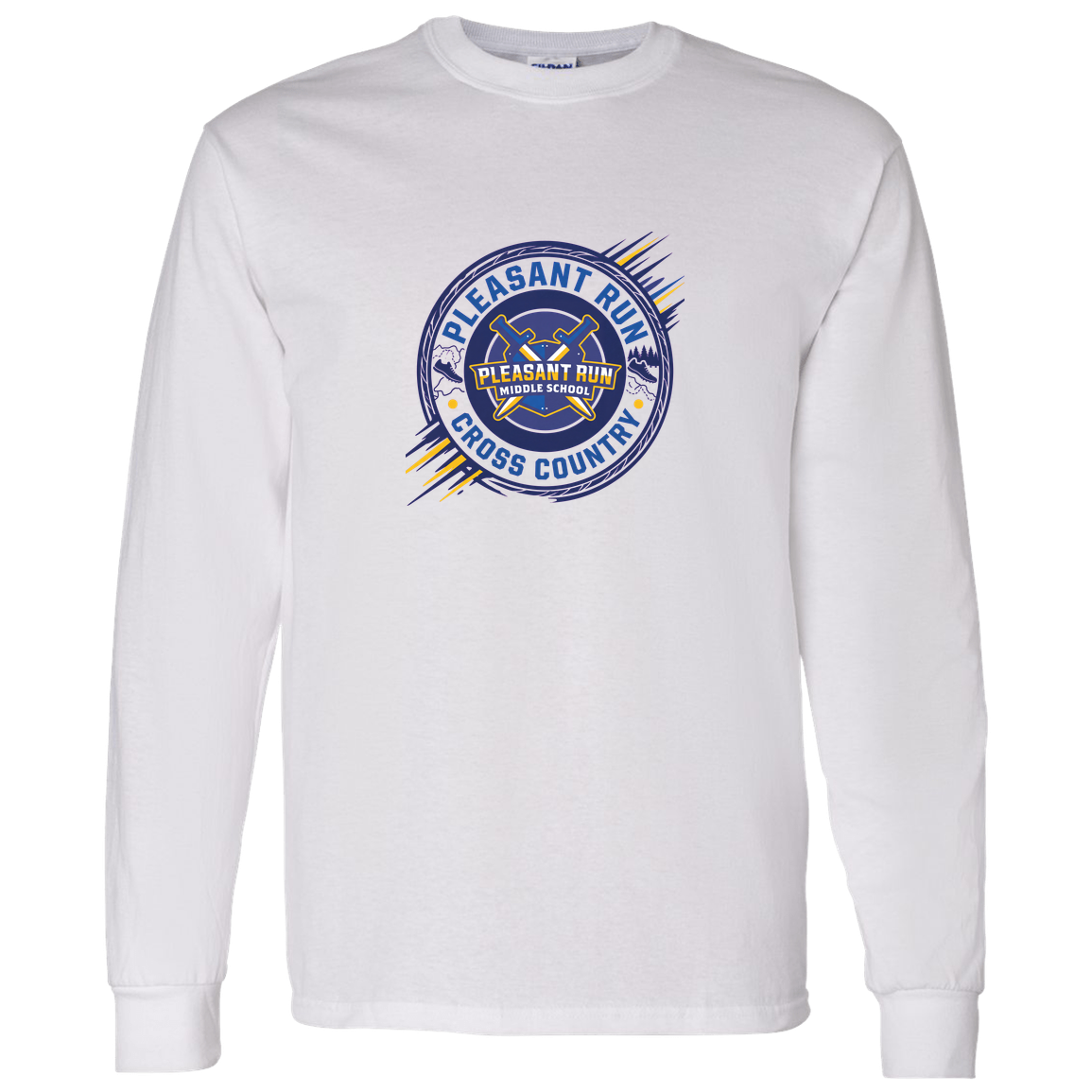 pleasant-run-athletic-seal-gildan-ls-t-shirt-5-3-oz — White — Front — source sha256 4b53385937327692874362482f600f8c951abeb8dee02fefe835f3896c214579 — Color position 1