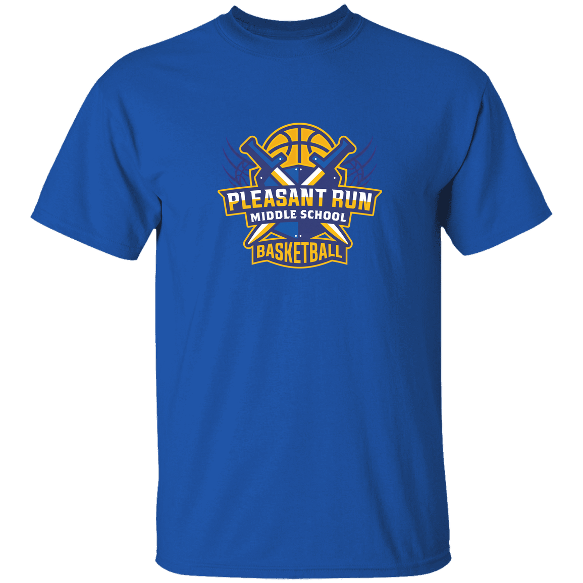 pleasant-run-bold-mascot-gildan-5-3-oz-t-shirt — Royal — Front — source sha256 f112fae55375d82babf28ba0e60625faa3ff66fc93ffc0967fea9c6191b1ff75 — Color position 3
