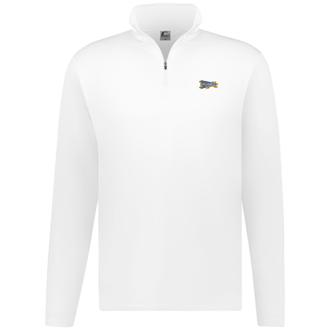 pleasant-run-heritage-pennant-c2-mens-1-4-zip-pullover — White — Front — source sha256 46d398b2735f18929b66903f28ba58b3d13d55e18eb2df6c07f35efd1c2a8009 — Color position 1