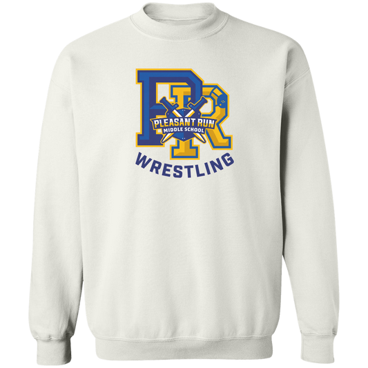 pleasant-run-team-monogram-gildan-crewneck-pullover-sweatshirt — White — Front — source sha256 4a4d5b8ab8ae4b335dea21ce6d04f508bf082f322a605722a900a884d38dba50 — Color position 1