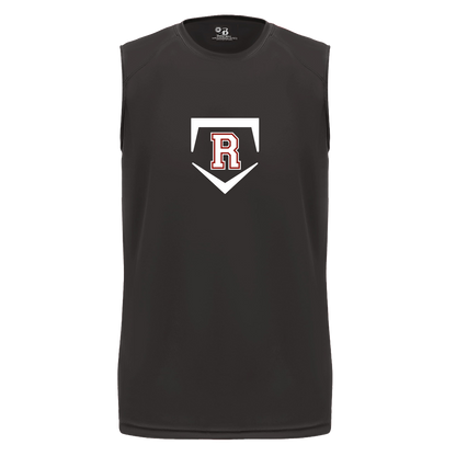 rally-softball-rally-base-original-white-badger-b-core-sleeveless-performance-tee — Black — Front — source sha256 03d7a7804ddd010a4d71a1dab796acf42ca0ebd208e73d74ebbe7a757b42cfb9 — Color position 1