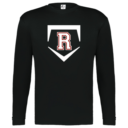 rally-softball-rally-base-original-white-c2-kids-performance-long-sleeve-tee — Black — Front — source sha256 2ecb152270a894b40eff1542d30fe13f48a824fbedb874754a0b8cc294ddcce8 — Color position 1