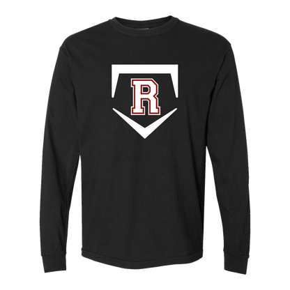 rally-softball-rally-base-original-white-comfort-colors-adult-heavyweight-long-sleeve-tee — Black — Front — source sha256 356b79f99cbfb1d5b221db7e5dd8cf50a7a931eea455b30bd8ff6e08ca21f277 — Color position 1