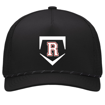 rally-softball-rally-base-original-white-pacific-headwear-weekender-perforated-snapback-cap — Black/Black — Front — source sha256 3d03f3809538dfb5ee7a08f3df155059dbd84151182bbe3d0ba8a95190337791 — Color position 1