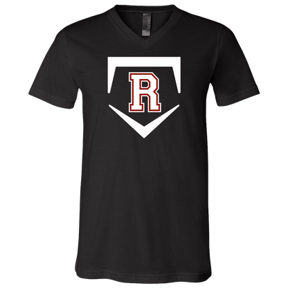 rally-softball-rally-base-original-white-bella-canvas-unisex-jersey-ss-v-neck-t-shirt — Black — Front — source sha256 3dddef936ebcf09c9a51fa83b1c4d9d853e75f2383b6687717fabdcac288f838 — Color position 1