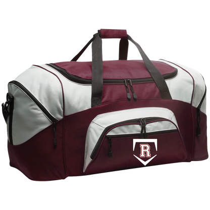 rally-softball-rally-base-original-white-port-company-sport-duffel — Maroon/Gray — Front — source sha256 43bf7fe876c8707e409d2e074a08a6f44ce9247cd273480a65fa292d78edacff — Color position 4