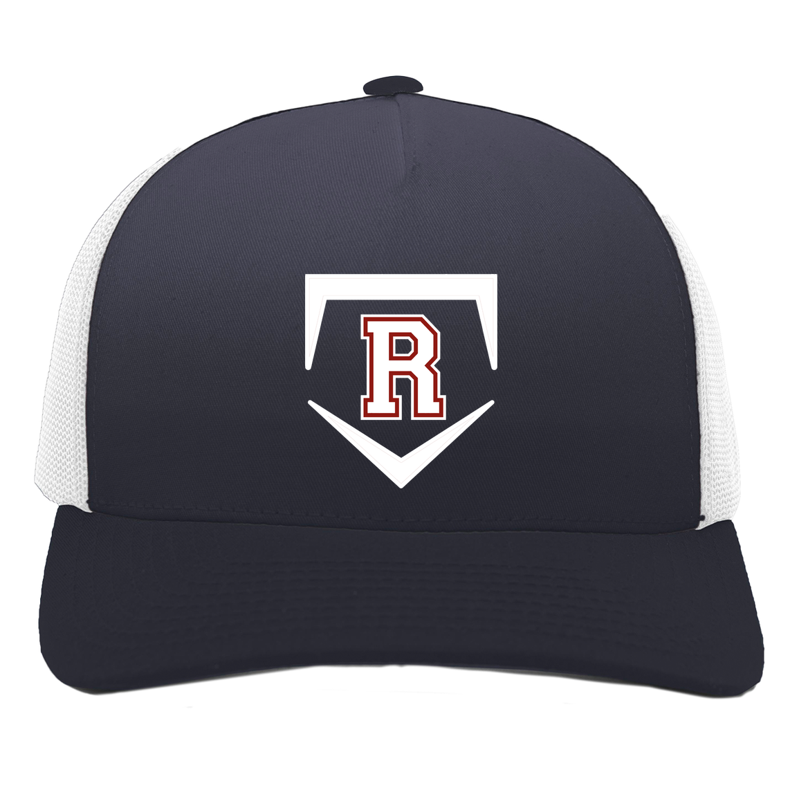 rally-softball-rally-base-original-white-pacific-headwear-5-panel-trucker-snapback-cap — Navy/White — Front — source sha256 44563d3d743791039714e40bd2f20d53ad8abc9b87250615023eb7489192dc61 — Color position 1